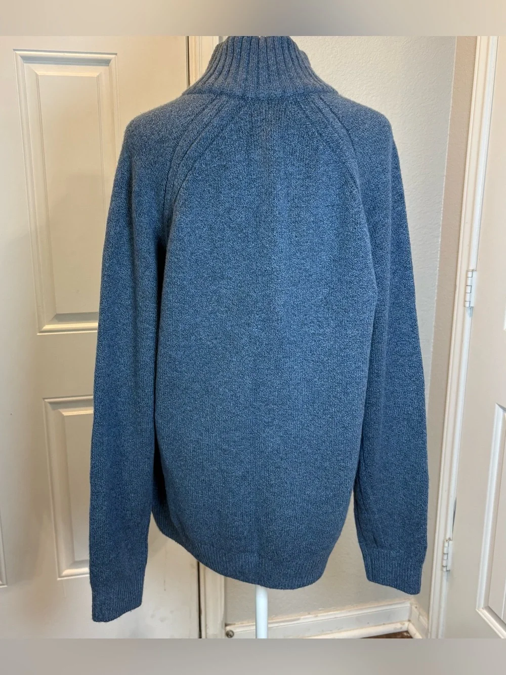 Banana Republic Men's Repreve Slate Blue Zip-Button Pullover Sweater